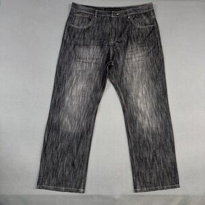 Brooklyn Express Jeans Mens 42x34 (Fits 40x32) Black Heathered Wide Leg VTG Y2K